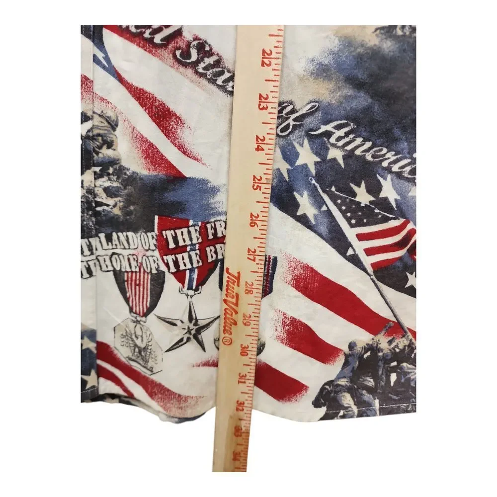 Clear water Button Front Mens XXL Shirt Short‎ Sleeve Patriotic Military Print - Picture 3 of 9